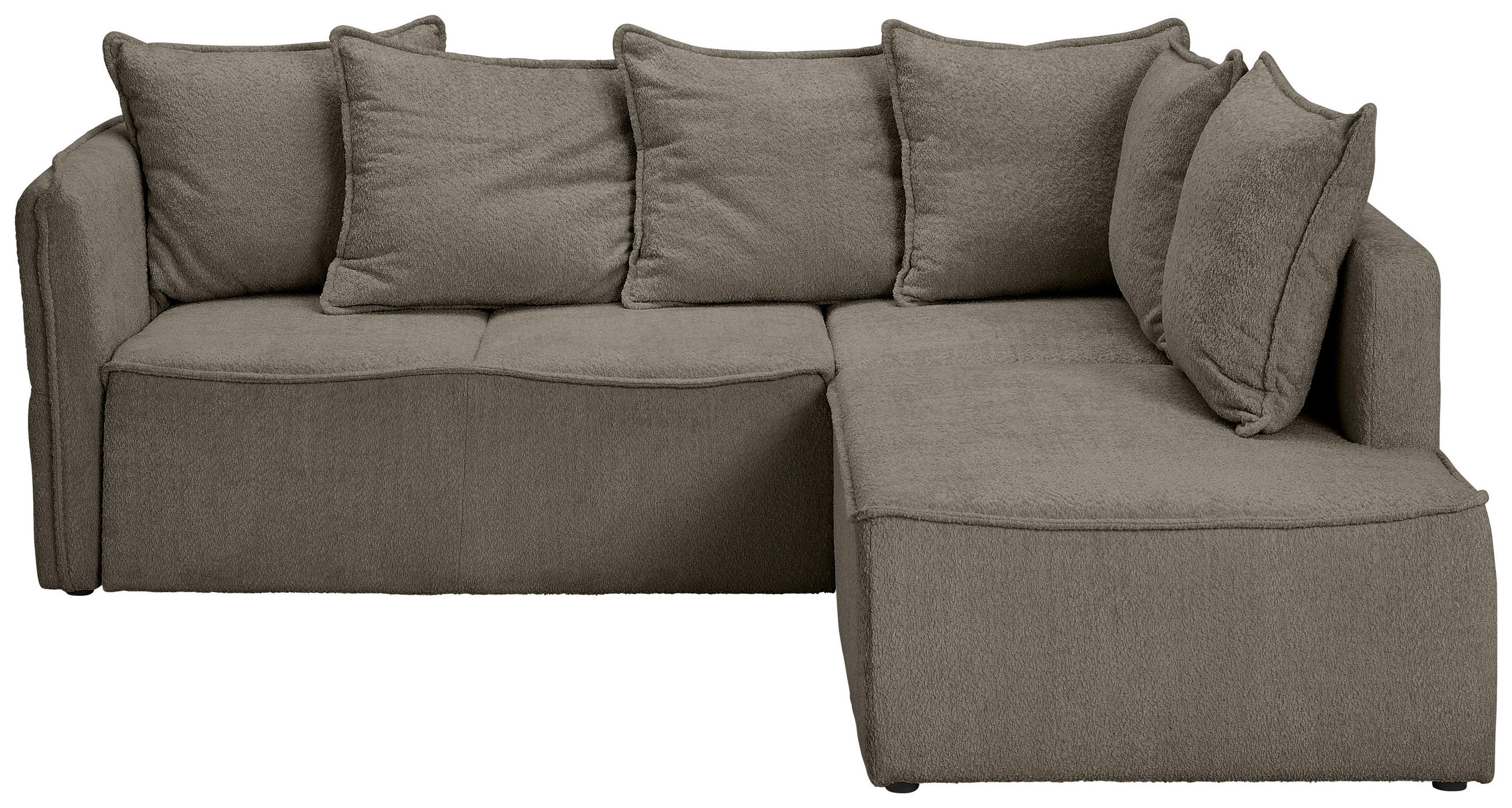 ECKSOFA Taupe Chenille  - Taupe/Schwarz, KONVENTIONELL, Kunststoff/Textil (233/193cm) - Carryhome
