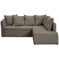 ECKSOFA in Chenille Taupe  - Taupe/Schwarz, Konventionell, Kunststoff/Textil (233/193cm) - Carryhome