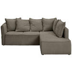 ECKSOFA in Chenille Taupe  - Taupe/Schwarz, KONVENTIONELL, Kunststoff/Textil (233/193cm) - Carryhome