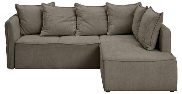 ECKSOFA Taupe Chenille  - Taupe/Schwarz, KONVENTIONELL, Kunststoff/Textil (233/193cm) - Carryhome