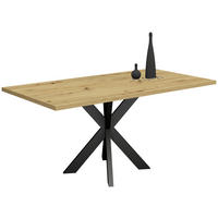 ESSTISCH rechteckig Schwarz, Eichefarben  - Eichefarben/Schwarz, MODERN, Holzwerkstoff/Metall (140/90/78cm) - Livetastic