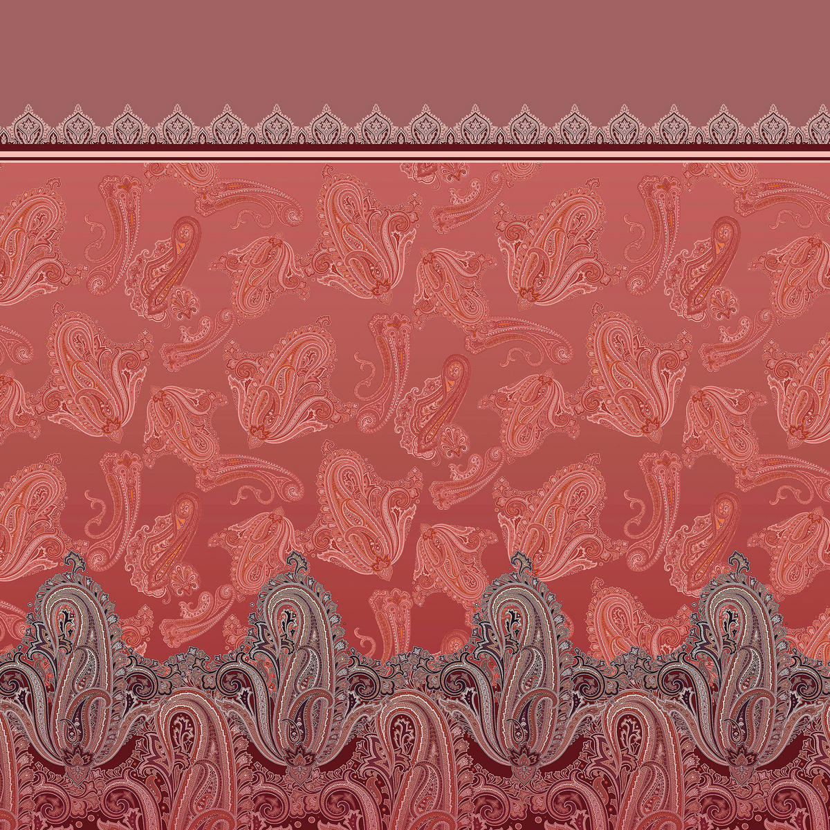 BETTWÄSCHE 3-teilig Atelier Makosatin 140/200 cm  - Bordeaux, Basics, Textil (140/200cm) - Estella