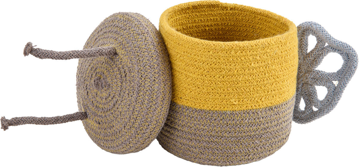 AUFBEWAHRUNGSKÖRBCHEN    15/15/19 cm  - Gelb/Braun, Trend, Textil (15/15/19cm) - Patinio