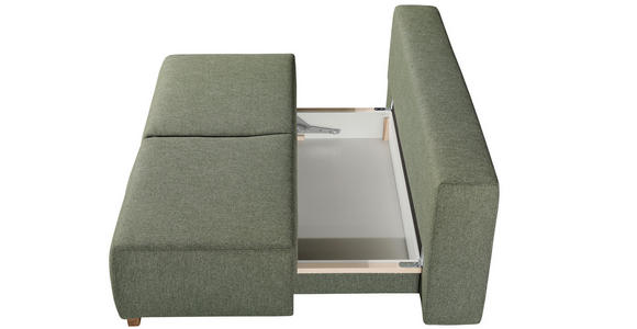 BOXSPRINGSOFA Grün  - Naturfarben/Grün, MODERN, Holz/Textil (205/93/108cm) - Novel