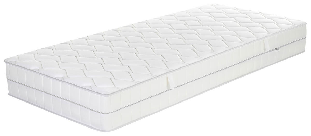 KALTSCHAUMMATRATZE 100/200 cm, Höhe ca.: 19 cm, H2 + H3 = mittel + fest, H3 + H4 = fest + sehr fest, 7-Zonen - Weiß, Basics, Textil (100/200cm) - MID.YOU