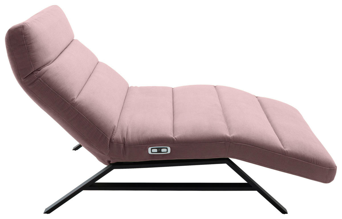 RELAXLIEGE Feincord Altrosa  - Schwarz/Altrosa, Design, Textil/Metall (120/54-113/158-198cm) - Pure Home Lifestyle