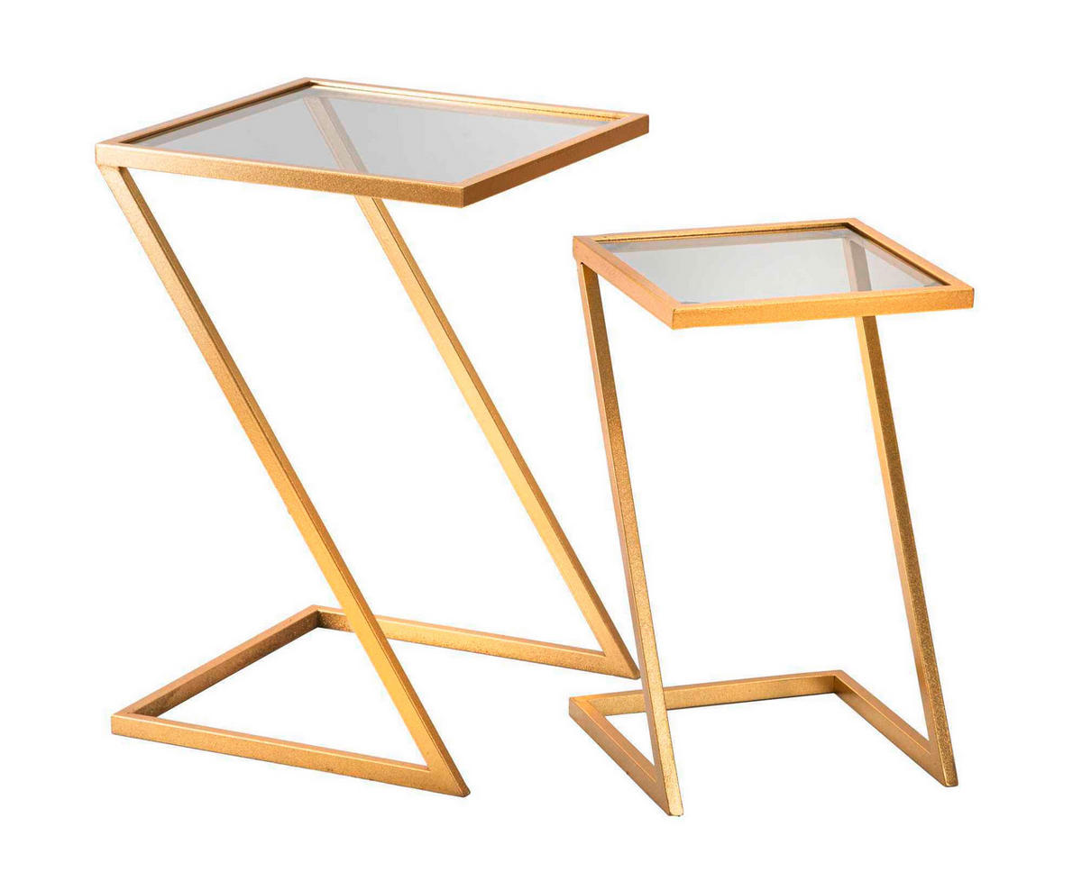 COUCHTISCH - Goldfarben, Basics, Glas/Metall (40/60/40cm)