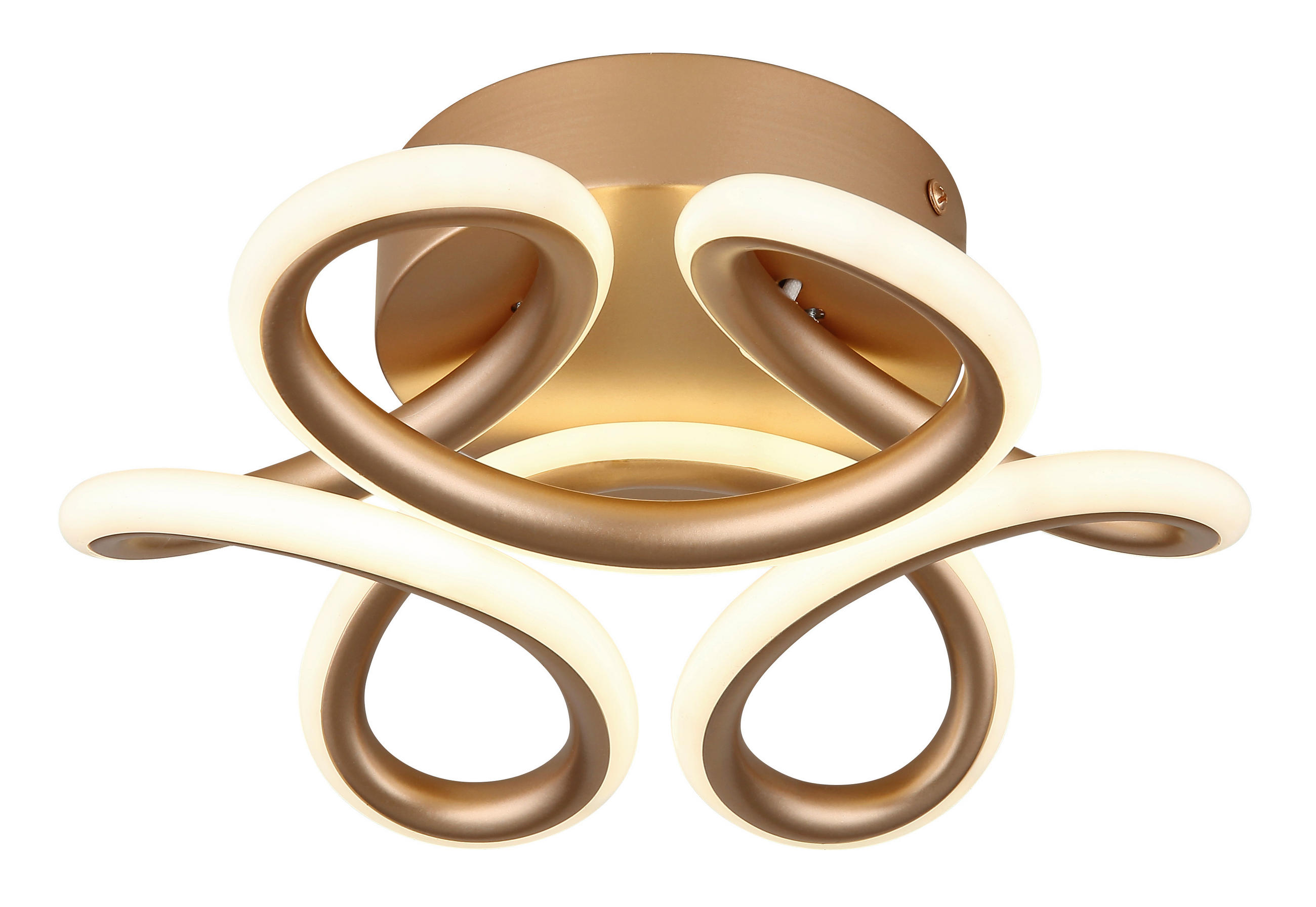 LED-DECKENLEUCHTE  26/10 cm    - Weiss/Champagner, Design, Kunststoff/Metall (26/10cm) - Globo