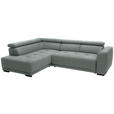 ECKSOFA in Chenille Silberfarben  205/284 cm  - Silberfarben/Schwarz, Design, Kunststoff/Textil (205/284cm) - Xora
