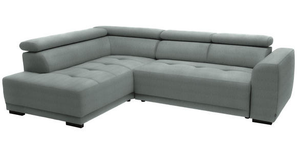 ECKSOFA in Chenille Silberfarben 205/284 cm - Silberfarben/Schwarz, Design, Kunststoff/Textil (205/284cm) - Xora