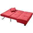 SCHLAFSOFA Mikrovelours Rot  - Rot/Schwarz, KONVENTIONELL, Textil/Metall (145/85/100cm) - Carryhome