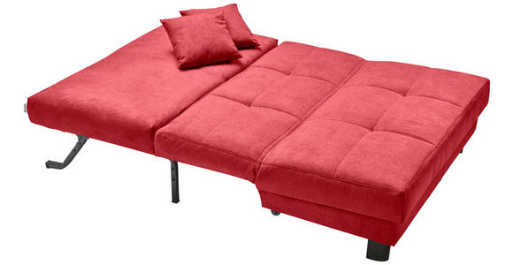 SCHLAFSOFA Mikrovelours Rot  - Rot/Schwarz, KONVENTIONELL, Textil/Metall (145/85/100cm) - Carryhome