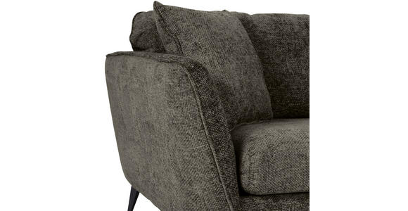 2-SITZER-SOFA in Chenille Dunkelgrau  - Dunkelgrau/Schwarz, KONVENTIONELL, Textil/Metall (190/70/98cm) - Carryhome