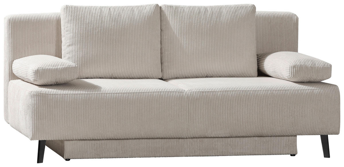 SCHLAFSOFA Cord Beige  - Beige/Schwarz, Modern, Textil/Metall (193/85/88cm) - Novel