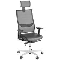 DREHSTUHL Netz Schwarz, Alufarben  - Schwarz/Alufarben, Design, Leder/Textil (48/105-115/55cm) - Topstar