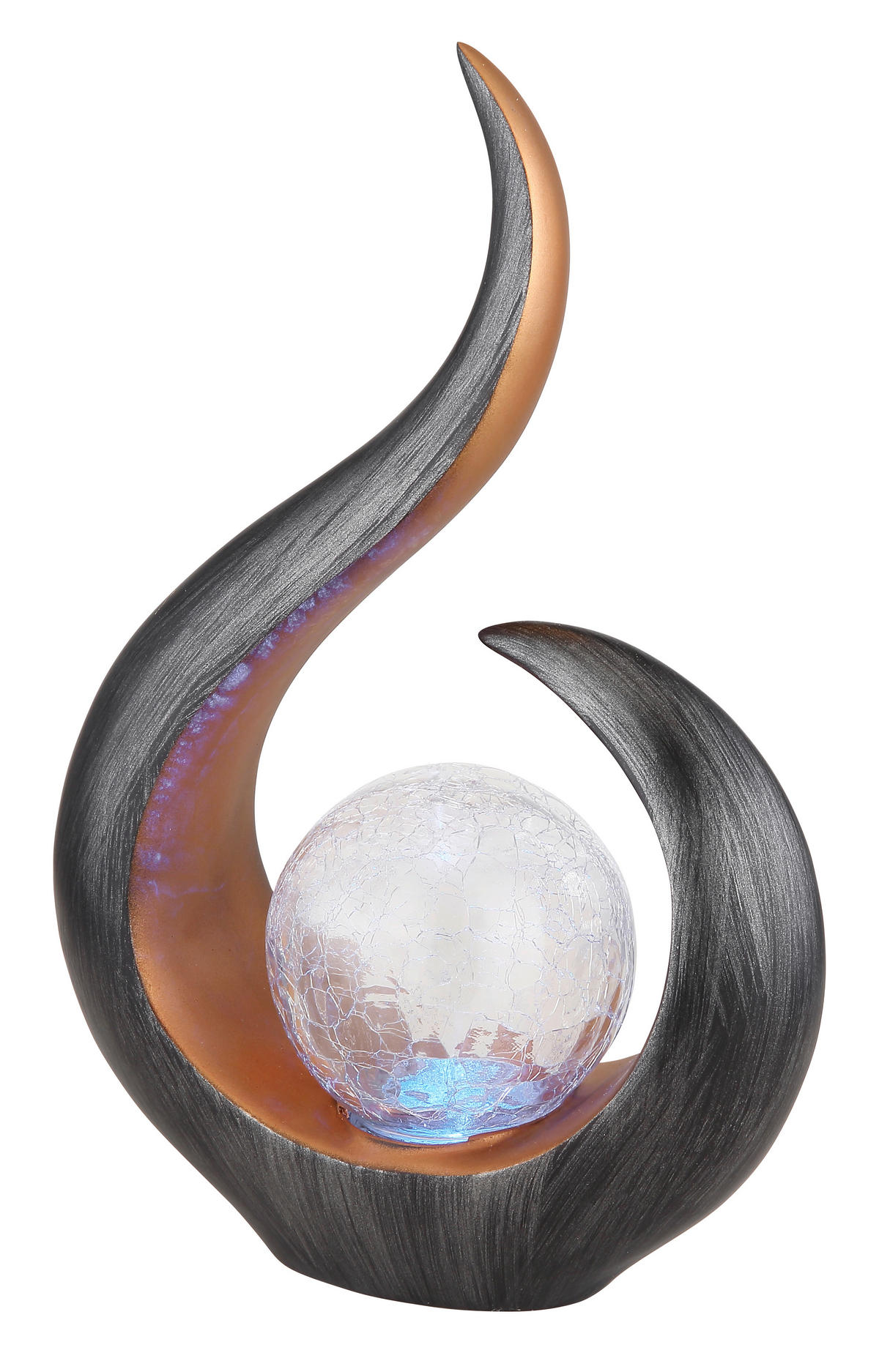 SOLARLEUCHTE 22,5/10/33,5 cm   - Klar/Goldfarben, Design, Glas/Kunststoff (22,5/10/33,5cm) - Globo