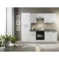 KÜCHENBLOCK 250 cm   in Weiß  - Dunkelgrau/Alufarben, Basics, Holzwerkstoff/Kunststoff (250cm) - MID.YOU