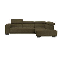ECKSOFA Mikrofaser Dunkelgrün  - Dunkelgrün/Schwarz, Design, Textil/Metall (301/207cm) - Xora