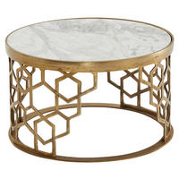 KLUBSKA MIZA, zlate barve  - zlate barve, Design, kamen/kovina (60/60/36cm) - MID.YOU