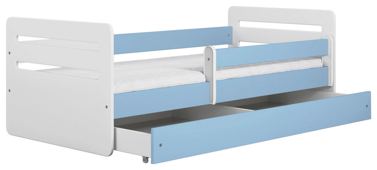 KINDER-/JUNIORBETT 80/140 cm  in Blau, Weiß  - Blau/Birkefarben, MODERN, Holz/Holzwerkstoff (80/140cm) - MID.YOU