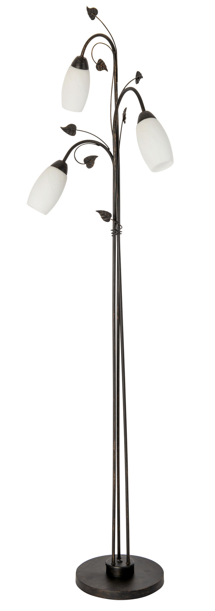 STEHLEUCHTE - Weiss/Rostfarben, Konventionell, Glas/Metall (45/160cm) - Globo