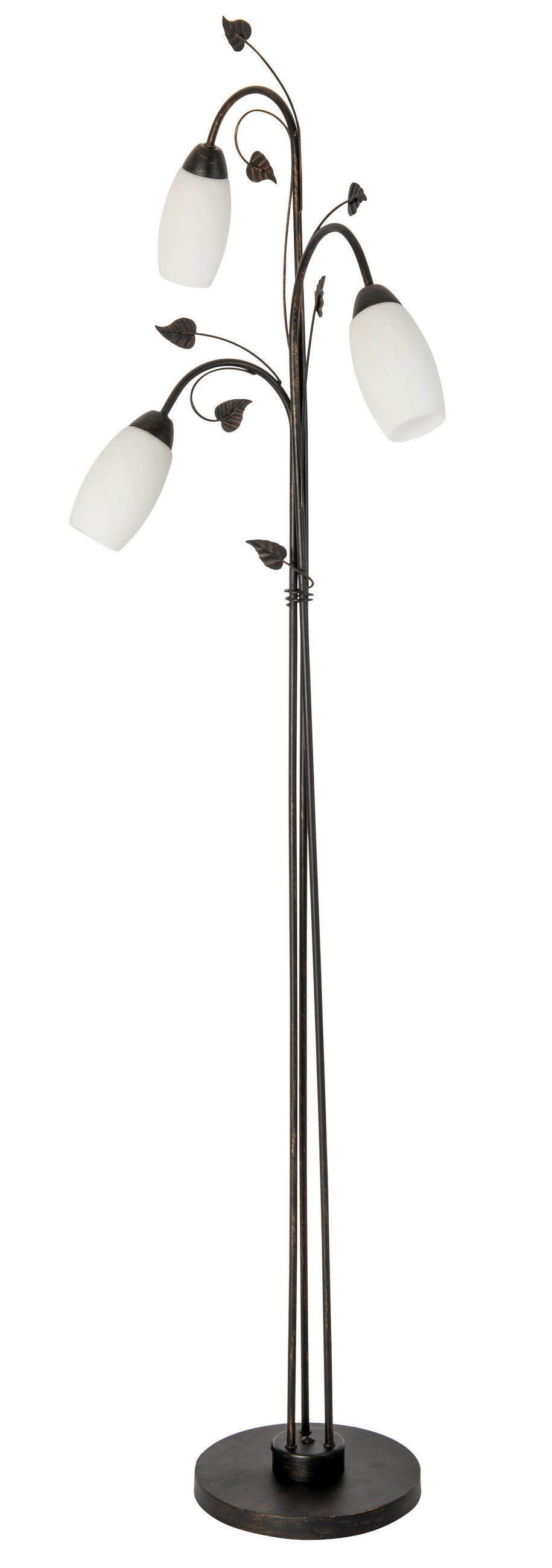 STOJACIA LAMPA, 45/160 cm  - biela/hrdzavá, Konventionell, kov/sklo (45/160cm) - Globo