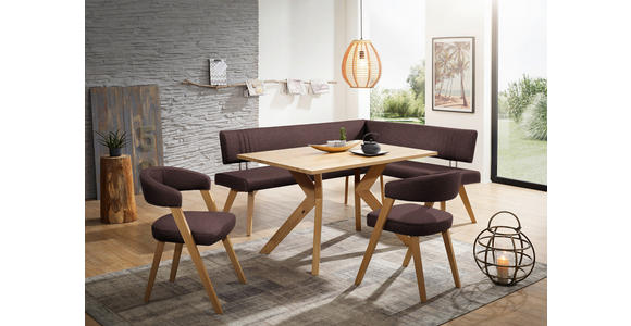ECKBANK 220/200 cm in Dunkelbraun, Wildeiche - Wildeiche/Eichefarben, Design, Holz/Textil (220/200cm) - Venda