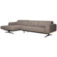 ECKSOFA in Struktur Cappuccino  - Eichefarben/Schwarz, Design, Holz/Textil (163/305cm) - Novel