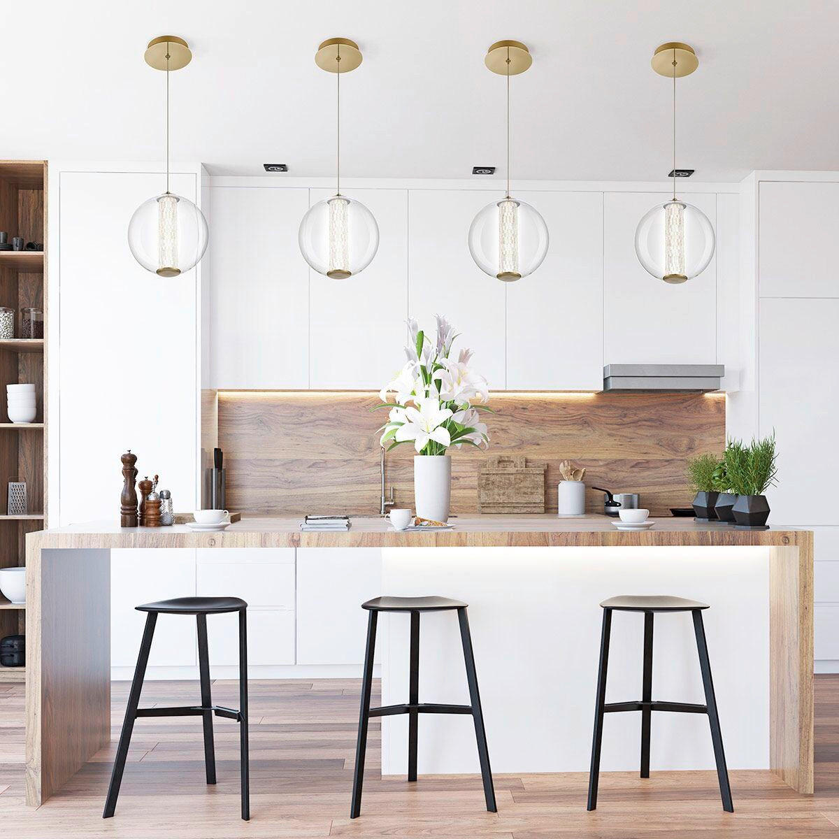 LED-HÄNGELEUCHTE 22/30/235 cm    - Goldfarben, Basics, Glas/Metall (22/30/235cm) - Elstead Lighting
