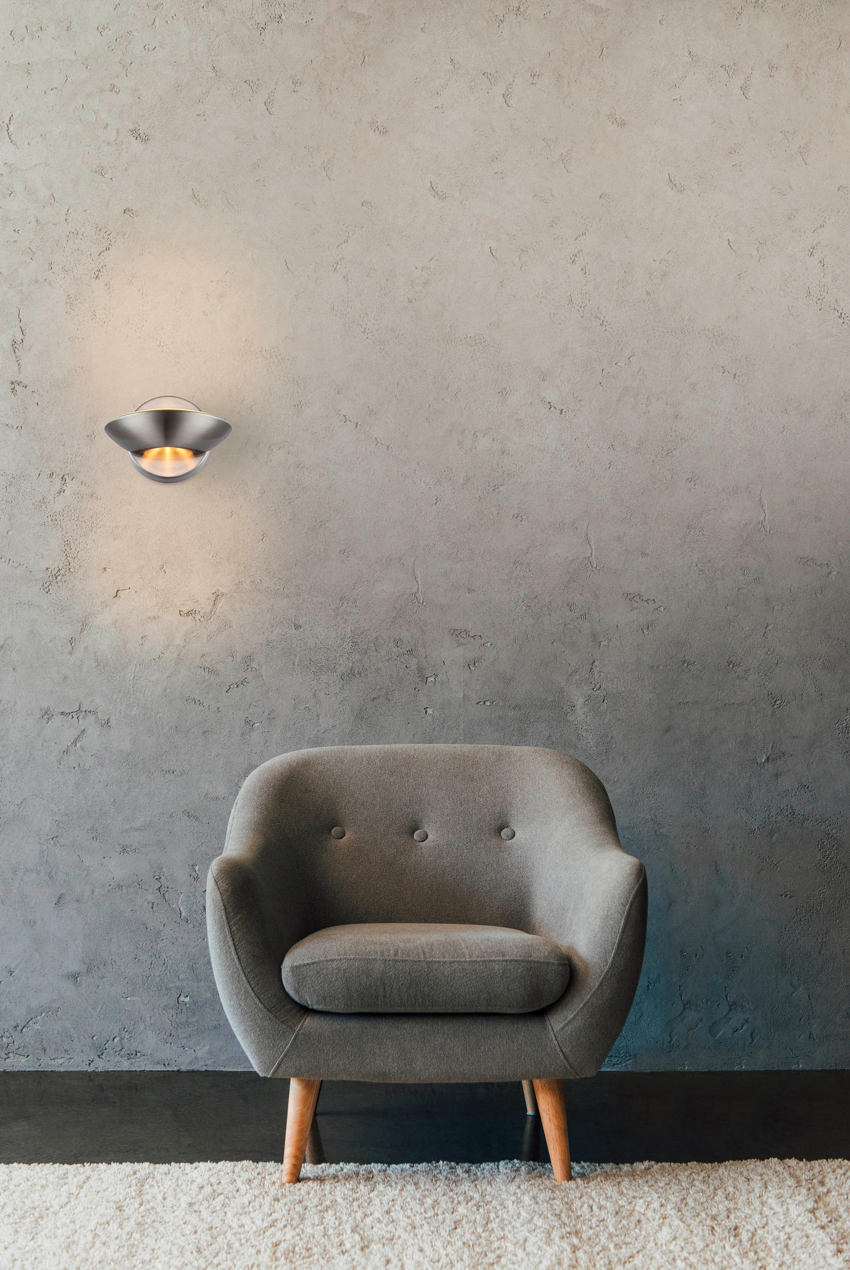 LED-WANDLEUCHTE Sammy 16,5/11 cm   - Nickelfarben, Design, Glas/Metall (16,5/11cm) - Globo