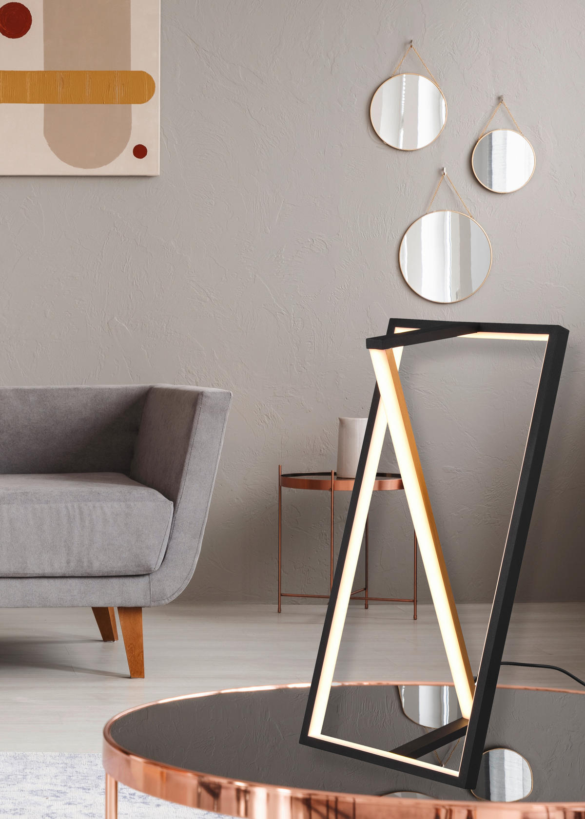 VEIOZĂ CU LED - negru/alămiu, Design, metal (21/17/44cm)