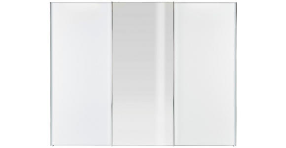 SCHWEBETÜRENSCHRANK in Weiß - Chromfarben/Weiß, KONVENTIONELL, Glas/Holzwerkstoff (280/222/68cm) - Moderano