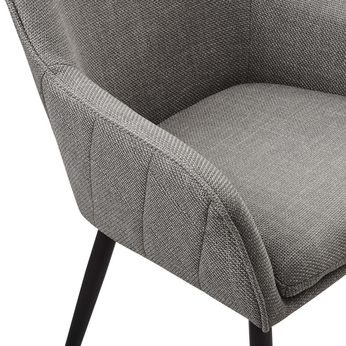 ARMLEHNSTUHL  in Struktur  - Taupe/Schwarz, MODERN, Textil/Metall (61/85/60cm) - Livetastic