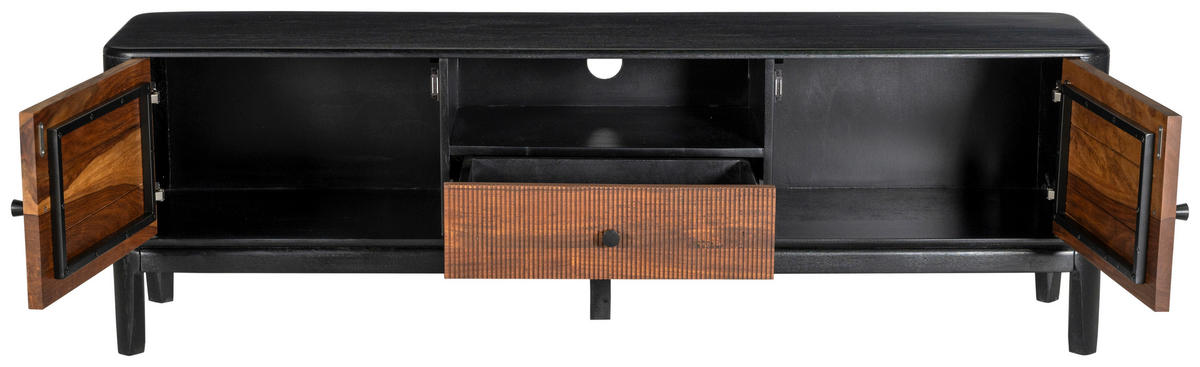 LOWBOARD  in 160/50/40 cm  - Schwarz/Braun, Design, Holz/Metall (160/50/40cm) - Ambia Home
