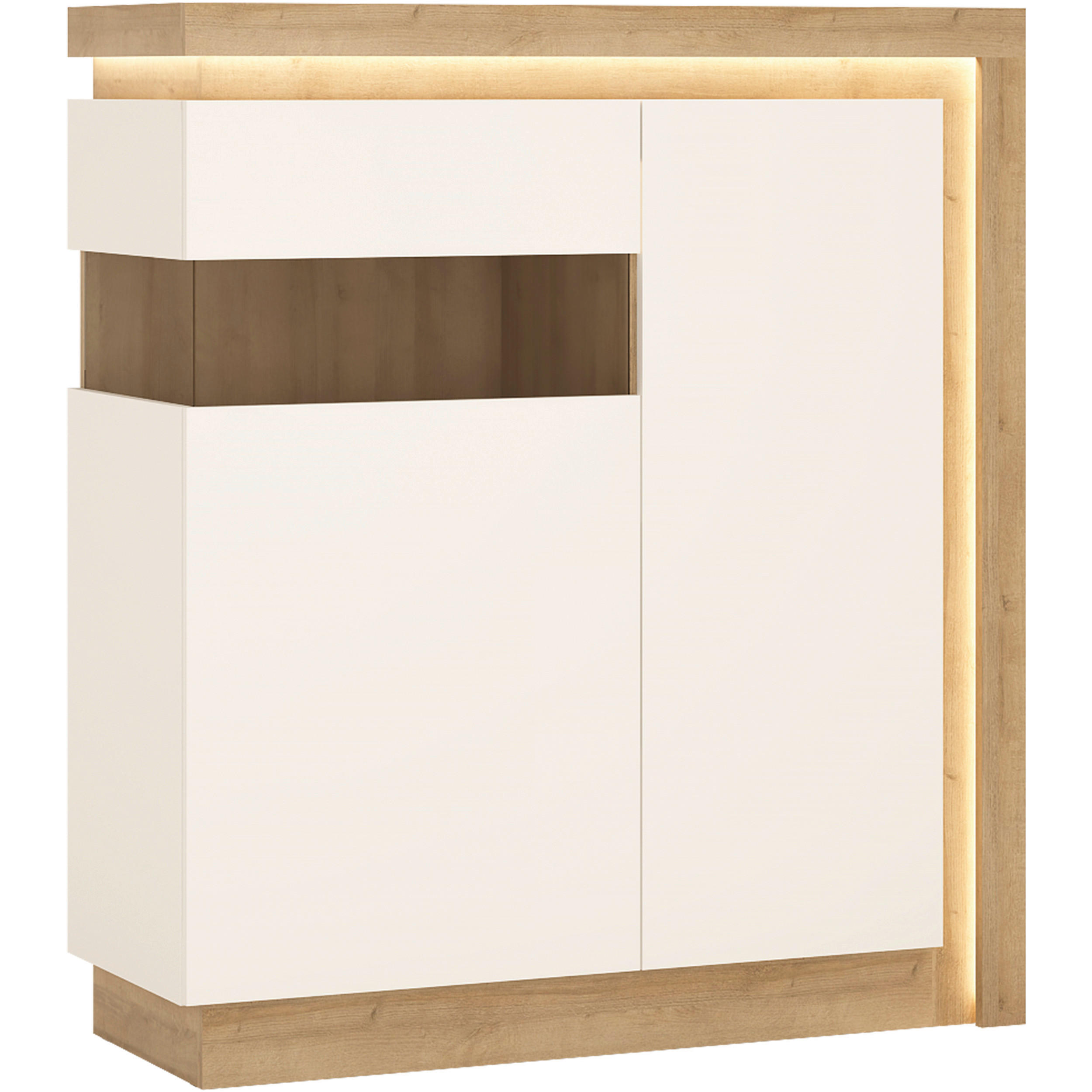 Kommode Lyon Hell Weiß, Eiche Dekor B: 107,5