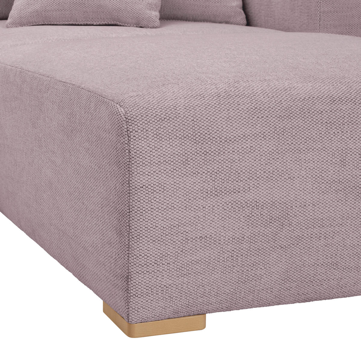 WOHNLANDSCHAFT in Flachgewebe Altrosa  - Buchefarben/Schwarz, Konventionell, Holz/Kunststoff (283/371/208cm) - Livetastic