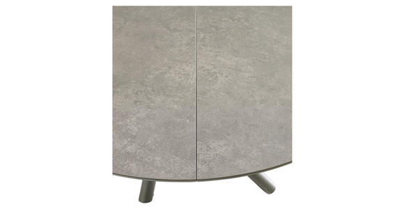 COUCHTISCH/ESSTISCH 105-165/105/36-75 cm rund Anthrazit, Schieferfarben - Schieferfarben/Anthrazit, Design, Keramik/Metall (105-165/105/36-75cm) - Dieter Knoll