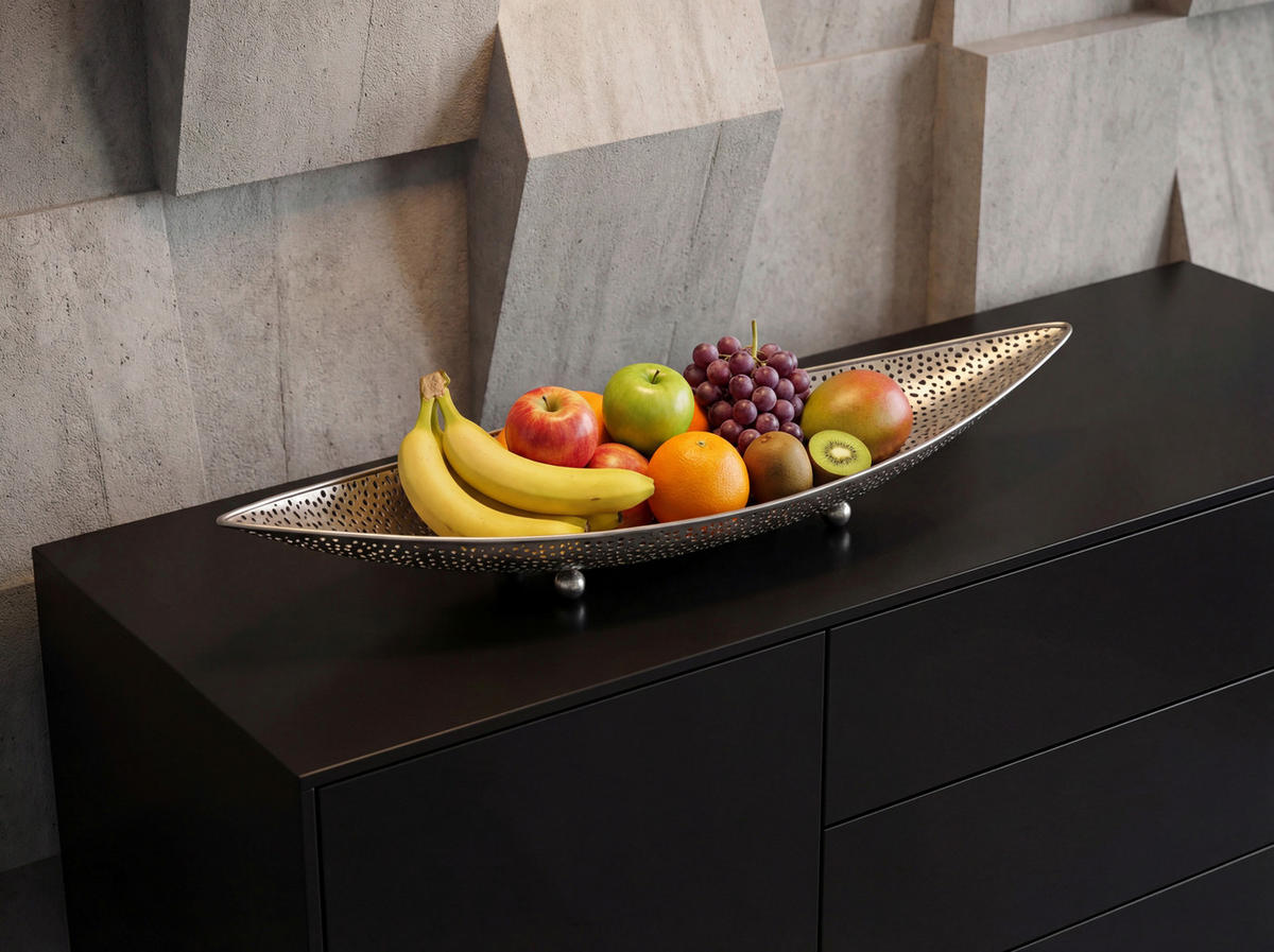 OBSTSCHALE  - Silberfarben, Design, Metall (60/9/16cm) - Livetastic