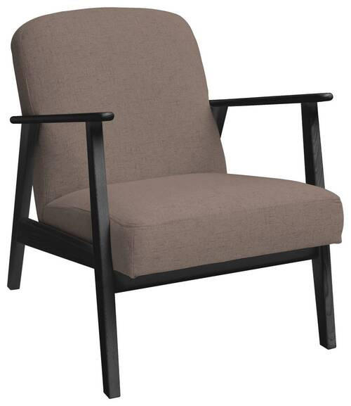 SESSEL Webstoff Schwarz, Hellbraun    - Hellbraun/Schwarz, Natur, Holz/Textil (63/78/78cm) - Livetastic