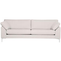 SOFFA i flatväv sandfärgad  - sandfärgad/kromfärg, Klassisk, metall/trä (225/84/85cm) - Hom`in