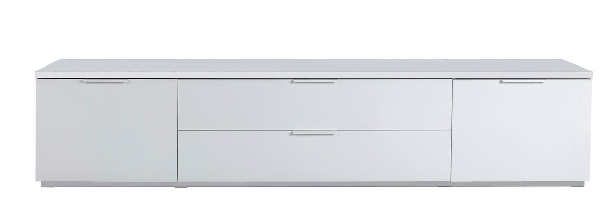 TV-ELEMENT bela, visoki sijaj  - bela/visoki sijaj, Moderno, kovina/leseni material (240/50/40,5cm) - Carryhome