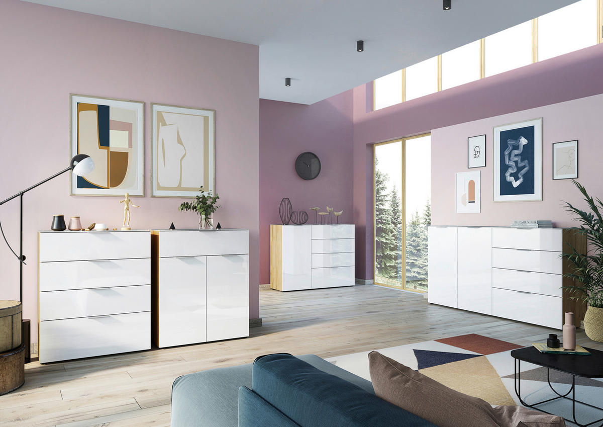 TÁLALÓSZEKRÉNY 184/102/42 cm  - króm/fekete, Modern, műanyag/faalapú anyag (184/102/42cm) - Premium Living