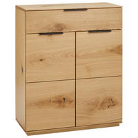 SCHUHSCHRANK Wildeiche furniert Eichefarben  - Eichefarben/Schwarz, Natur, Holz/Metall (85/103/38cm) - Linea Natura