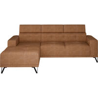 ECKSOFA Rostfarben Chenille  - Rostfarben/Schwarz, KONVENTIONELL, Textil/Metall (178/264cm) - Hom`in