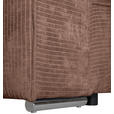 BIGSOFA in Flachgewebe Altrosa  - Chromfarben/Altrosa, KONVENTIONELL, Textil/Metall (256/68/122cm) - Carryhome