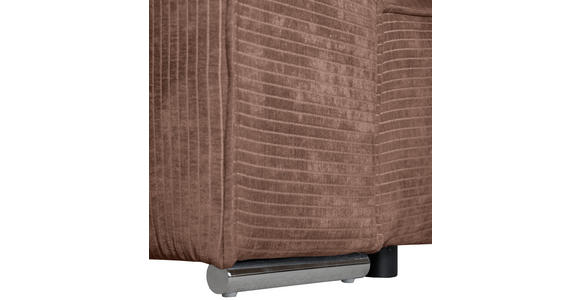BIGSOFA in Flachgewebe Altrosa  - Chromfarben/Altrosa, KONVENTIONELL, Textil/Metall (256/68/122cm) - Carryhome