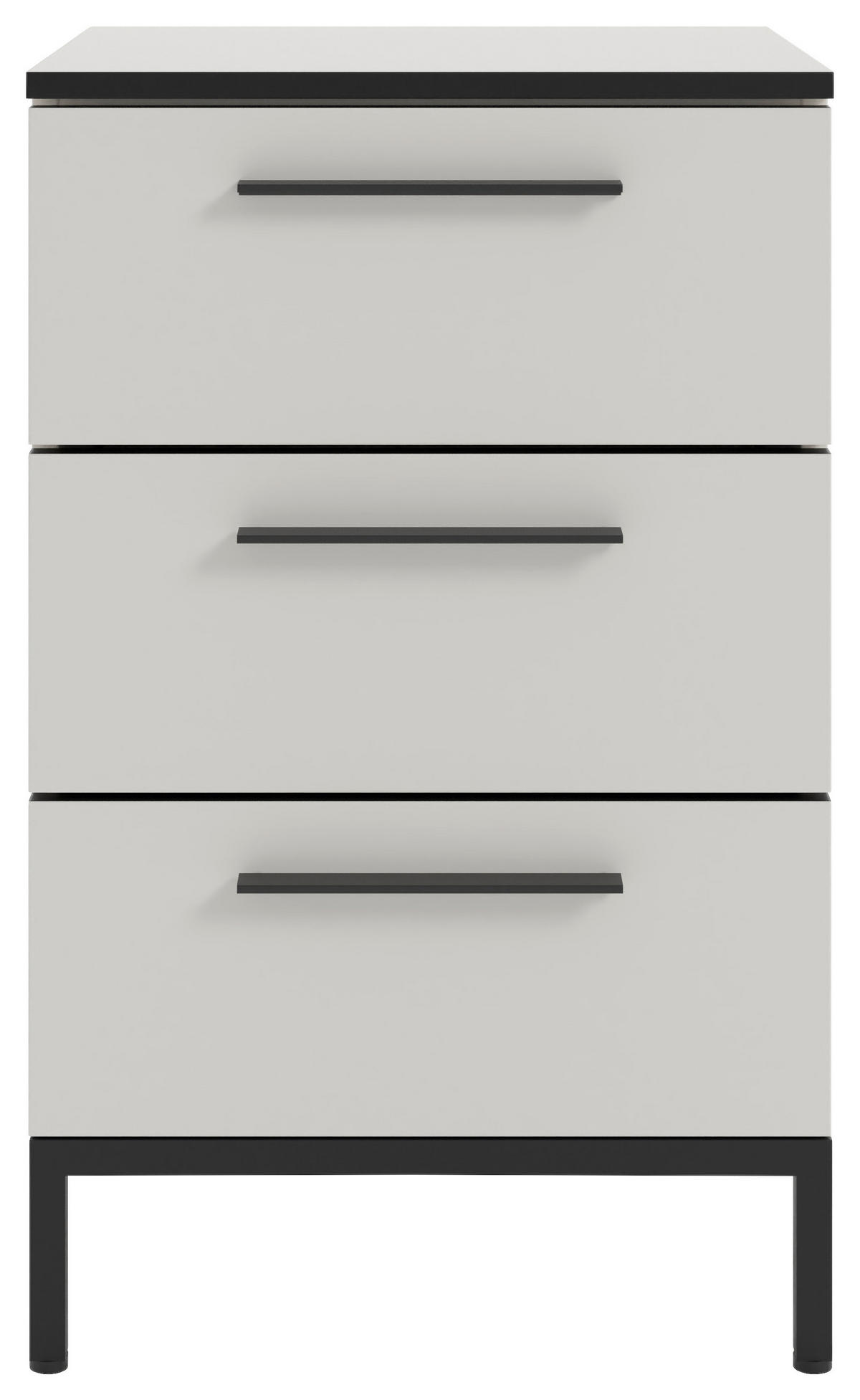 NACHTSCHRANK 45/72,4/40 cm  - Schwarz/Weiß, MODERN, Holzwerkstoff/Metall (45/72,4/40cm)