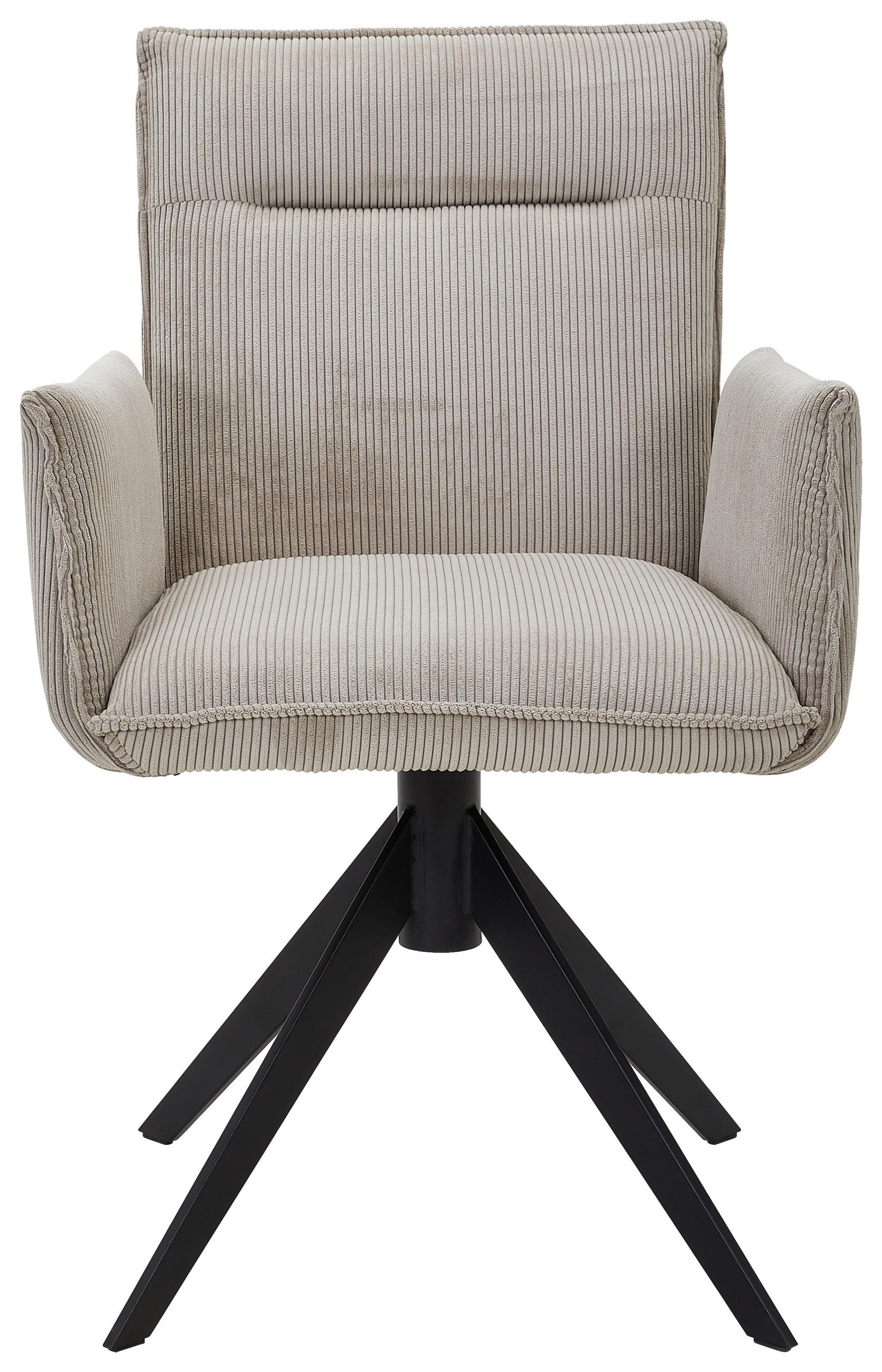 ARMLEHNSTUHL  in Eisen Cord  - Ecru, Design, Textil/Metall (59/87/62cm) - Johann Jakob