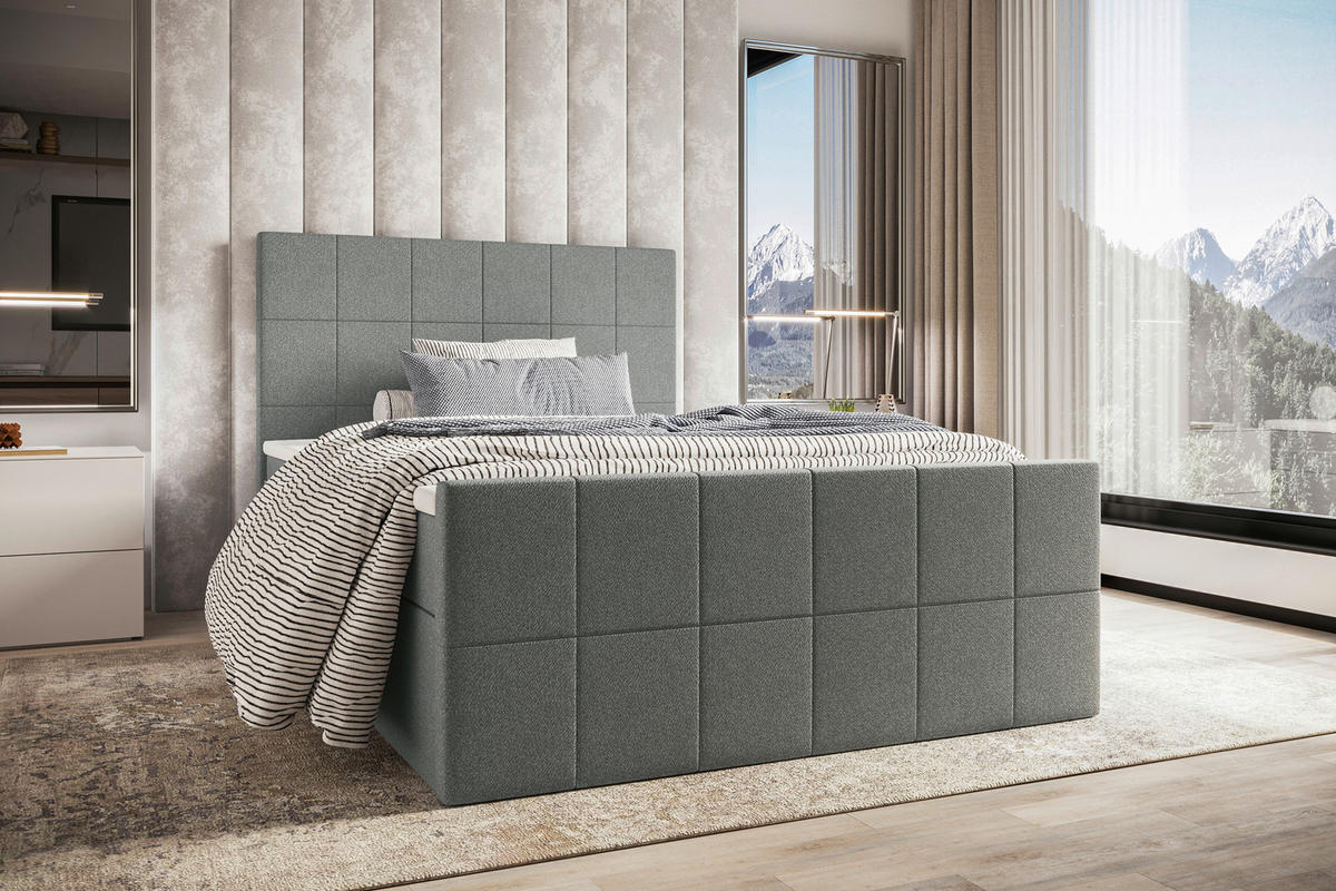 BOXBETT 120/200 cm  in Grau  - Grau, KONVENTIONELL, Kunststoff/Textil (120/200cm) - Boxxx