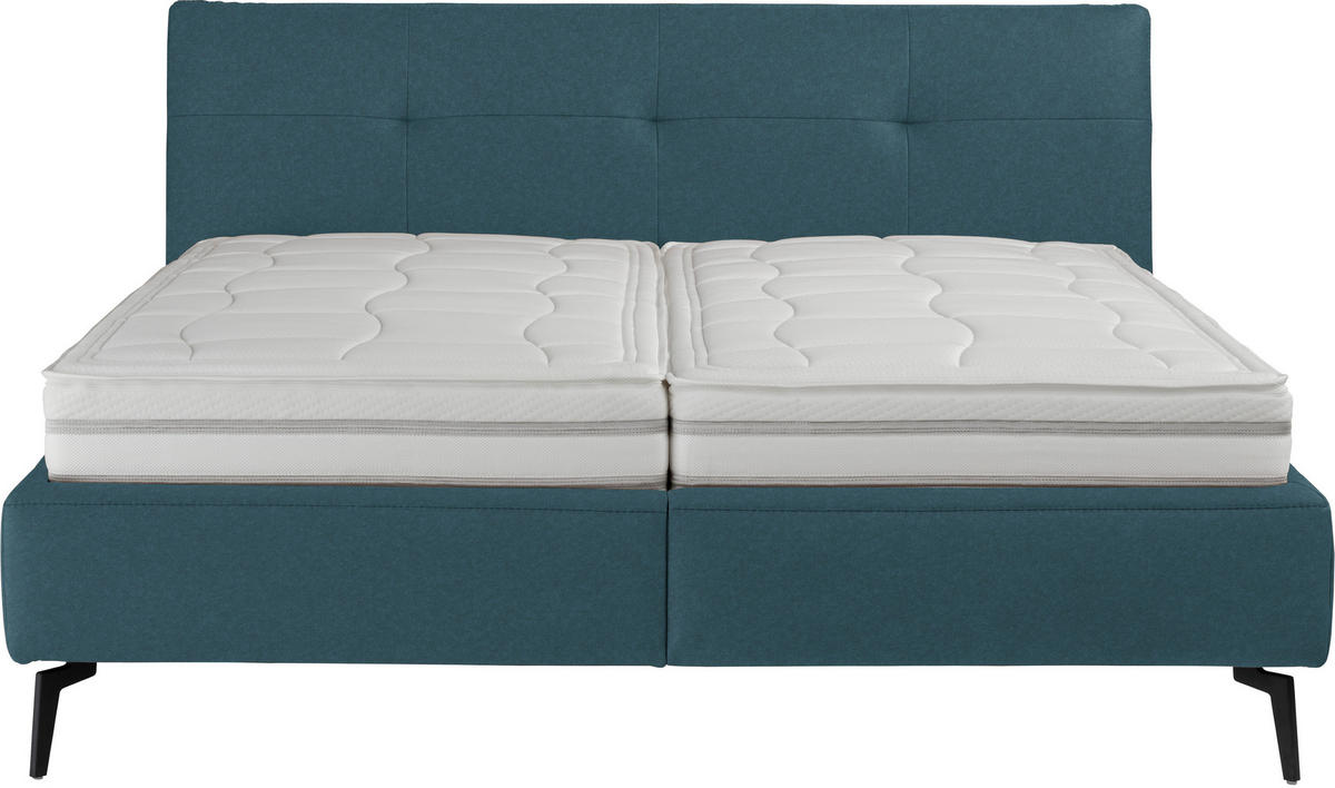 POLSTERBETT 180/200 cm  in Blau  - Blau/Weiss, Modern, Holz/Holzwerkstoff (180/200cm) - Beldomo - Sleep